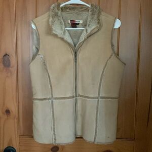Faux fur lined vest size M